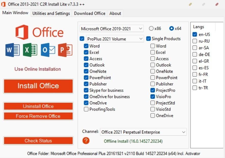 Tải Và Cài Đặt Microsoft Office 2013, 2016, 365, 2021 AIO Miễn Phí (x86-x64)